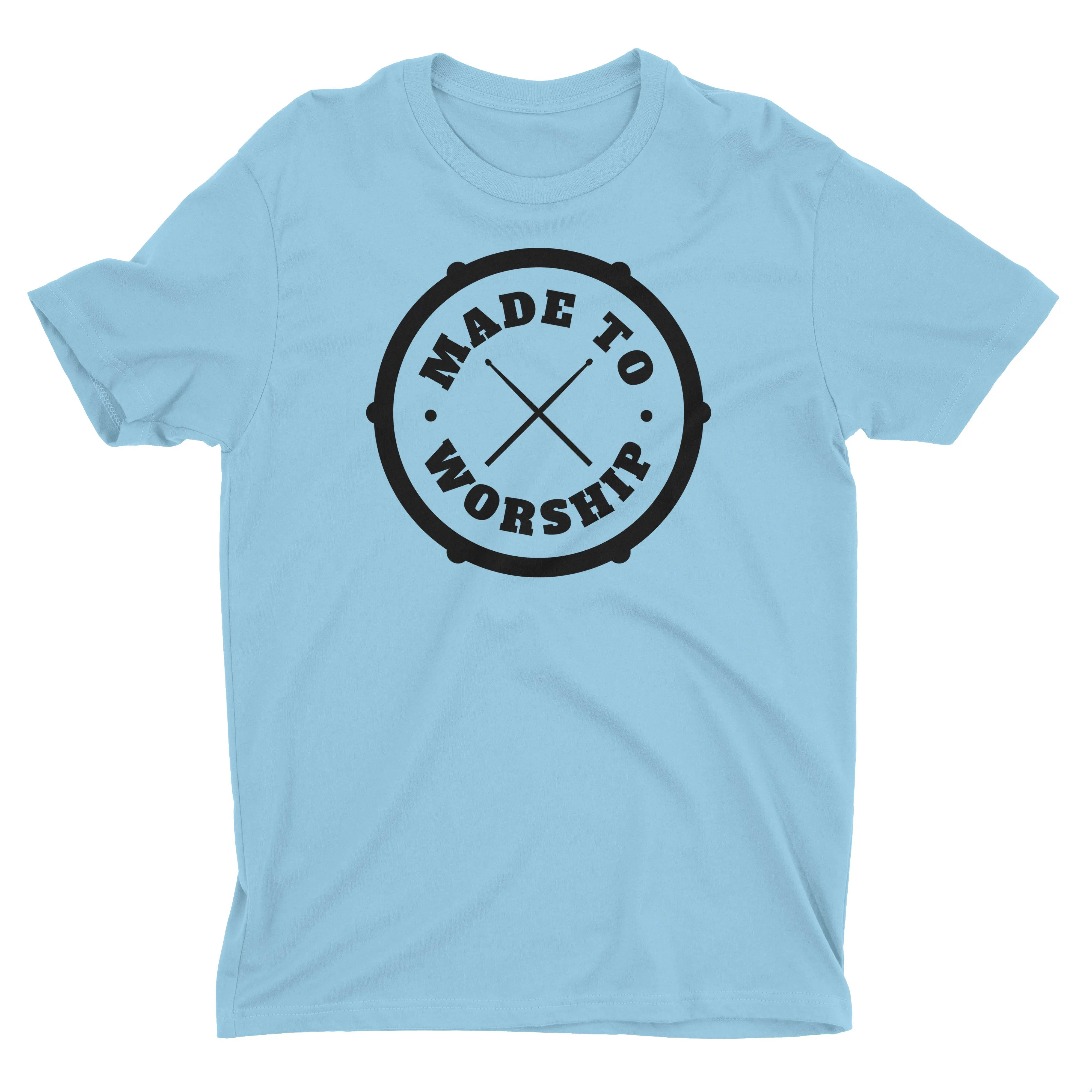 Made To Worship Drums Drummer Music Worshiper Band Christian T-Shirt for Men