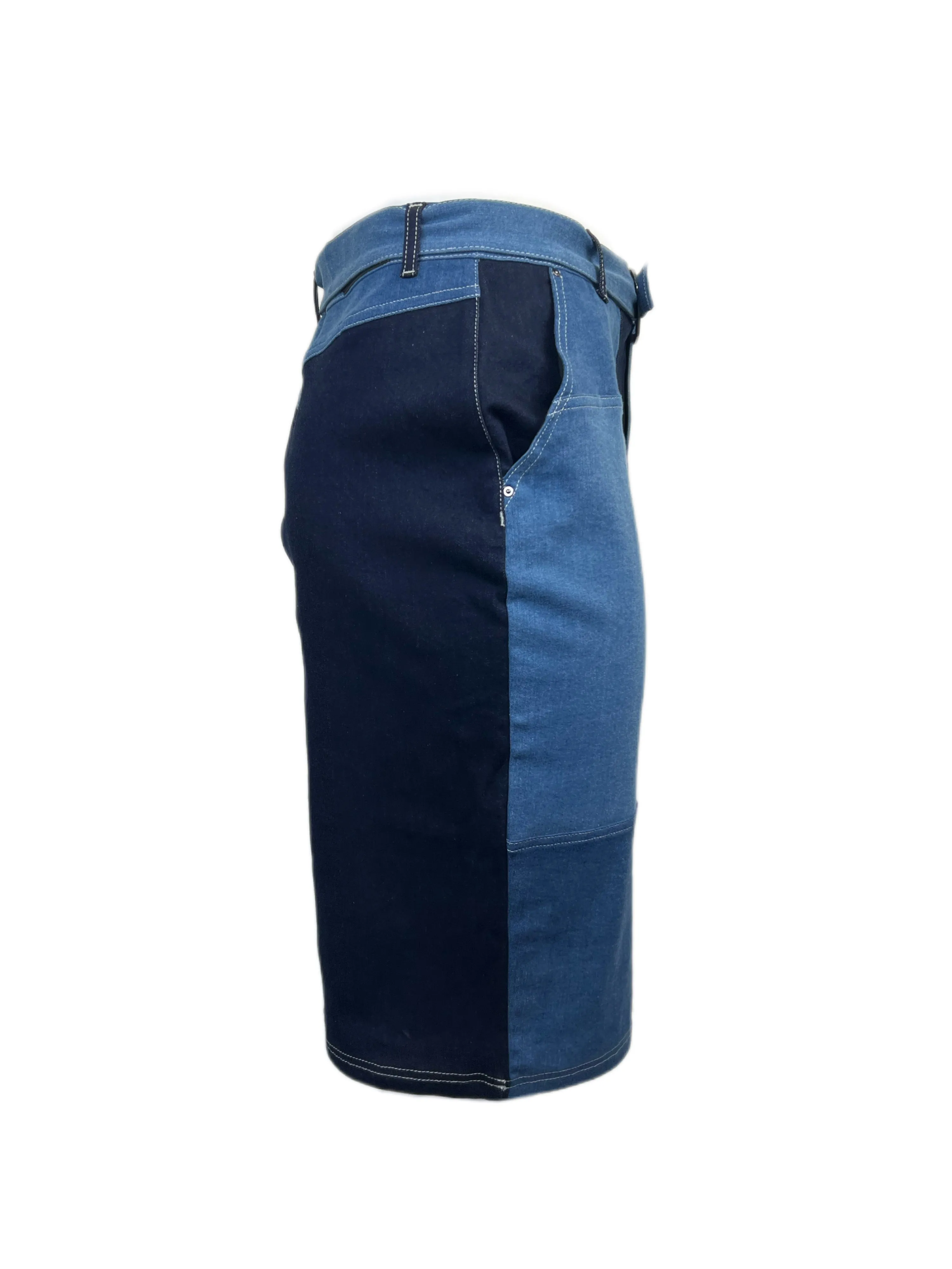Marina Rinaldi Women's Blue Calypso Denim Straight Skirt NWT