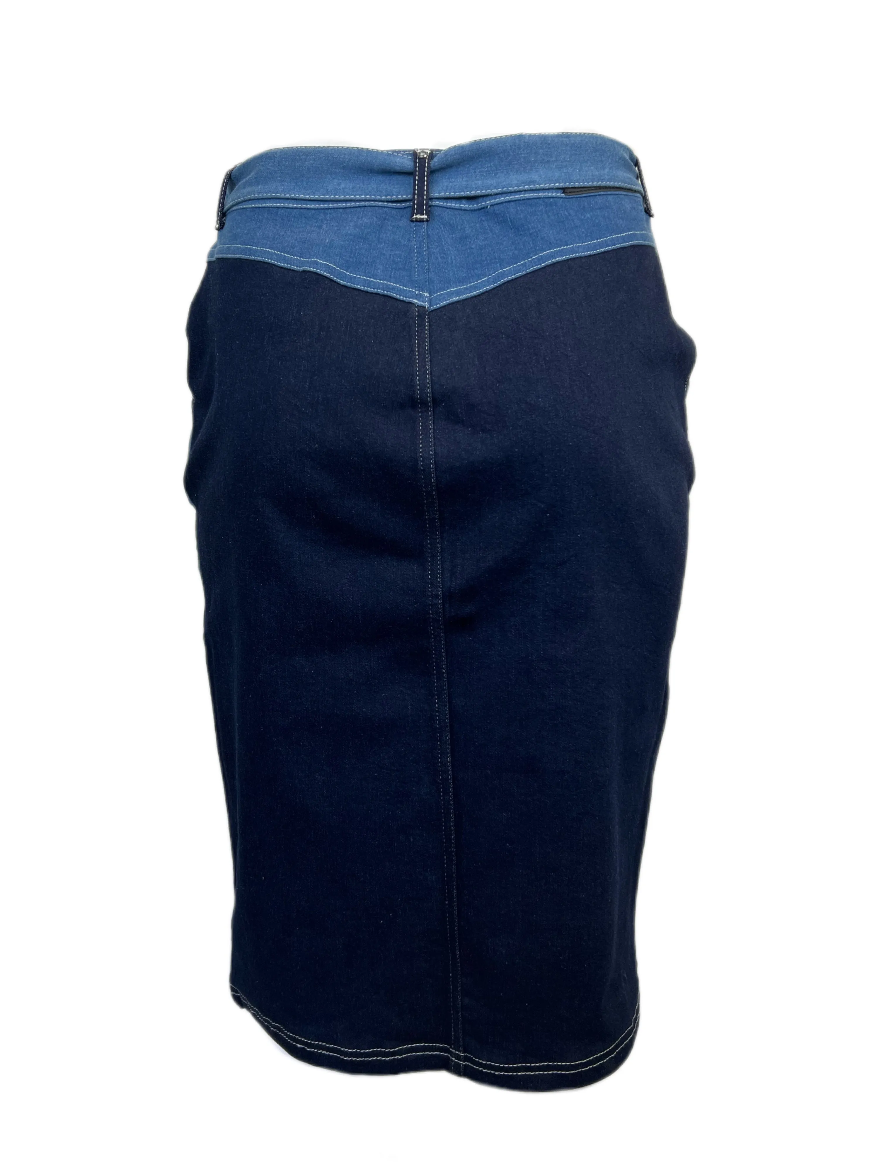 Marina Rinaldi Women's Blue Calypso Denim Straight Skirt NWT