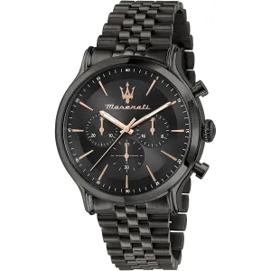 Maserati Epoca Black Stainless Steel Black Dial Quartz Watch for Gents - R8873618019
