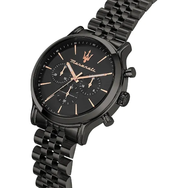 Maserati Epoca Black Stainless Steel Black Dial Quartz Watch for Gents - R8873618019