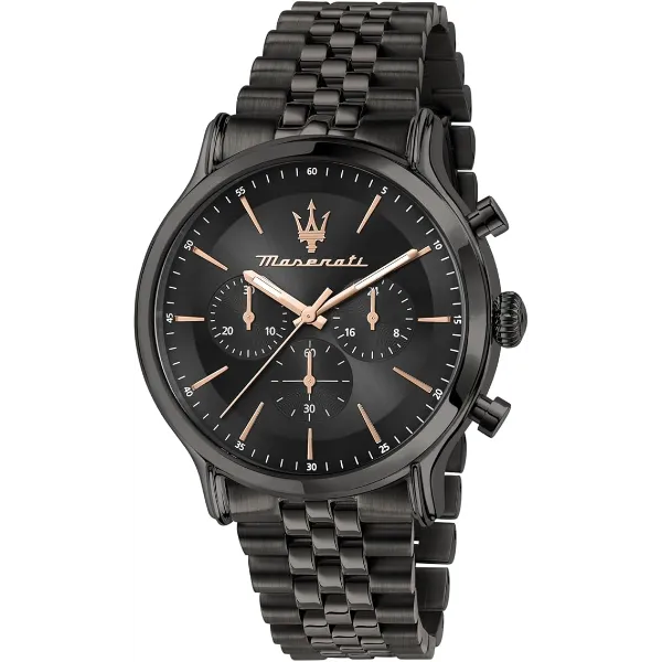 Maserati Epoca Black Stainless Steel Black Dial Quartz Watch for Gents - R8873618019