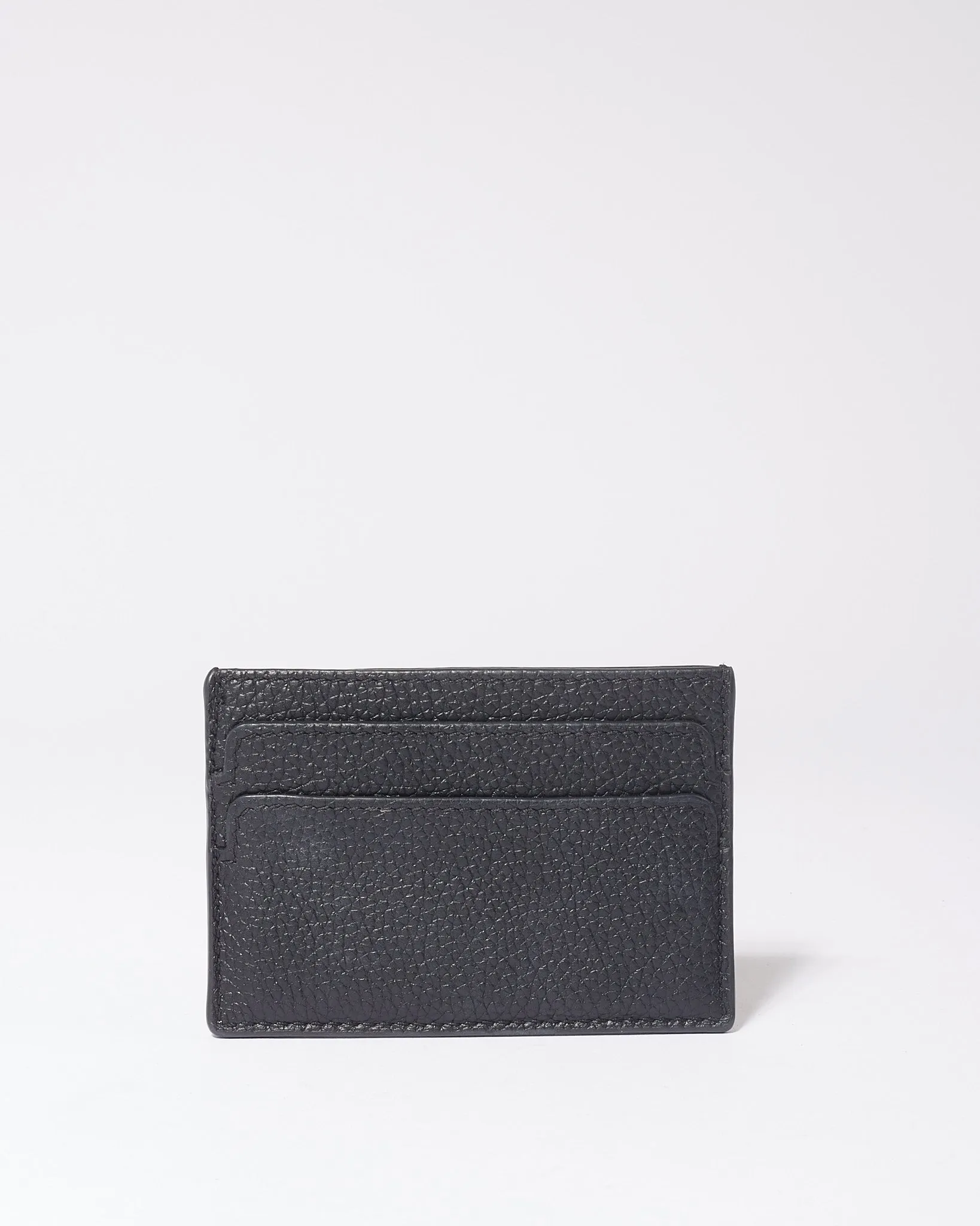McQueen Black Grained Leather Skull Cardholder