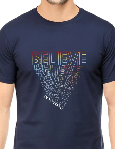 Men's Tshirt - DRON BELIEVE IN YOURSELF- ABA52 Navy Blue
