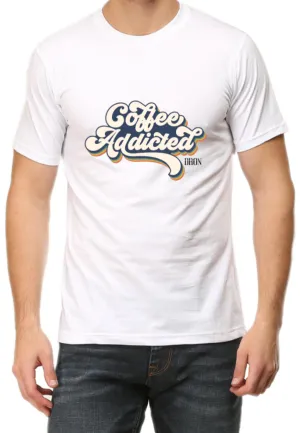 Men's Tshirt - DRON COFFEE ADDICTED - ABA55 White