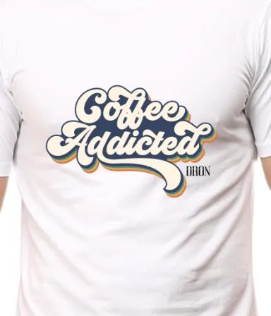 Men's Tshirt - DRON COFFEE ADDICTED - ABA55 White