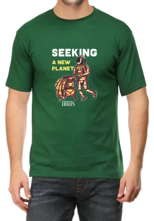 Men's Tshirt - DRON SEEKING A NEW PLANET - ABA54 Bottle Green