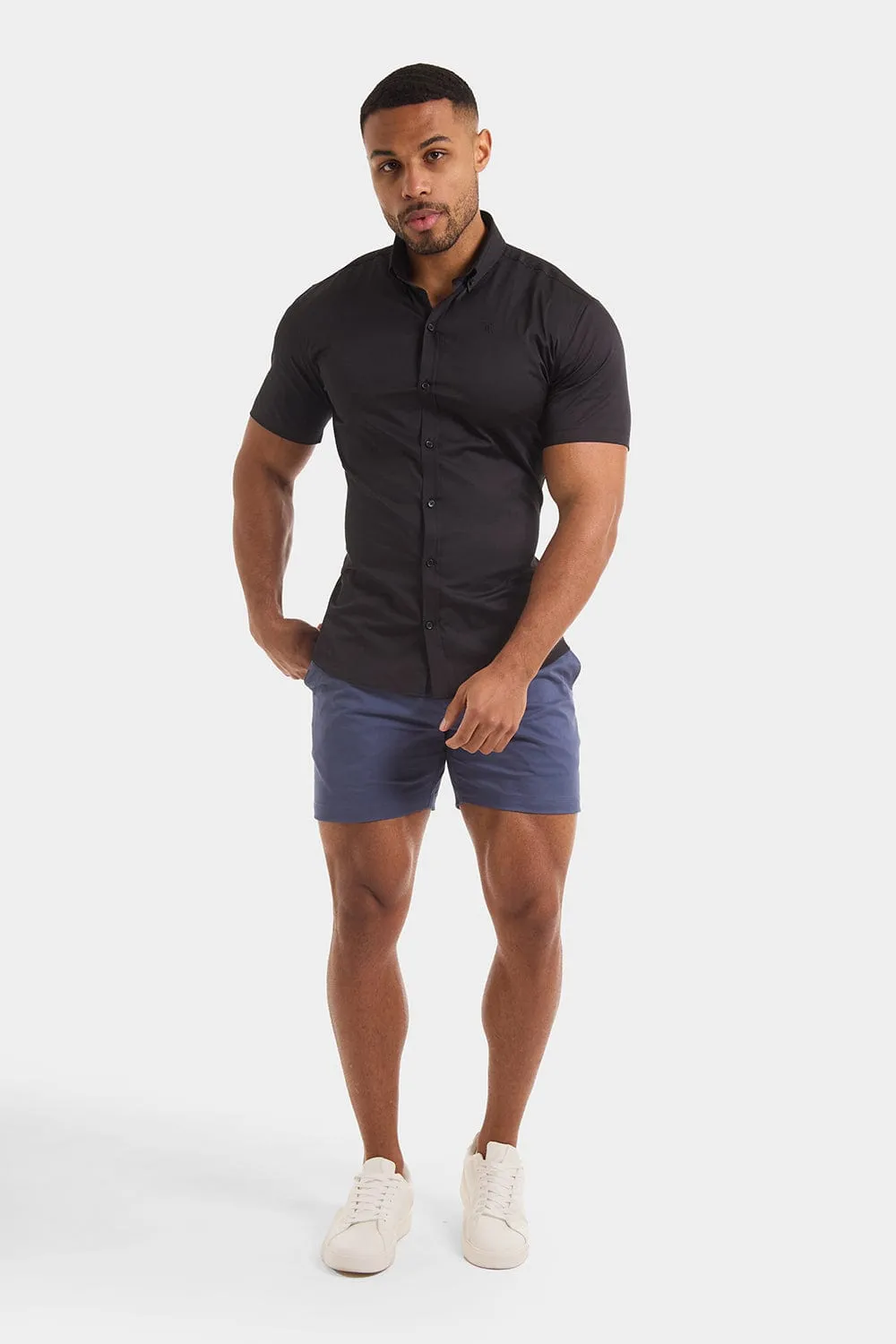 Muscle Fit Chino Shorts - Shorter Length in Airforce
