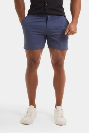 Muscle Fit Chino Shorts - Shorter Length in Airforce