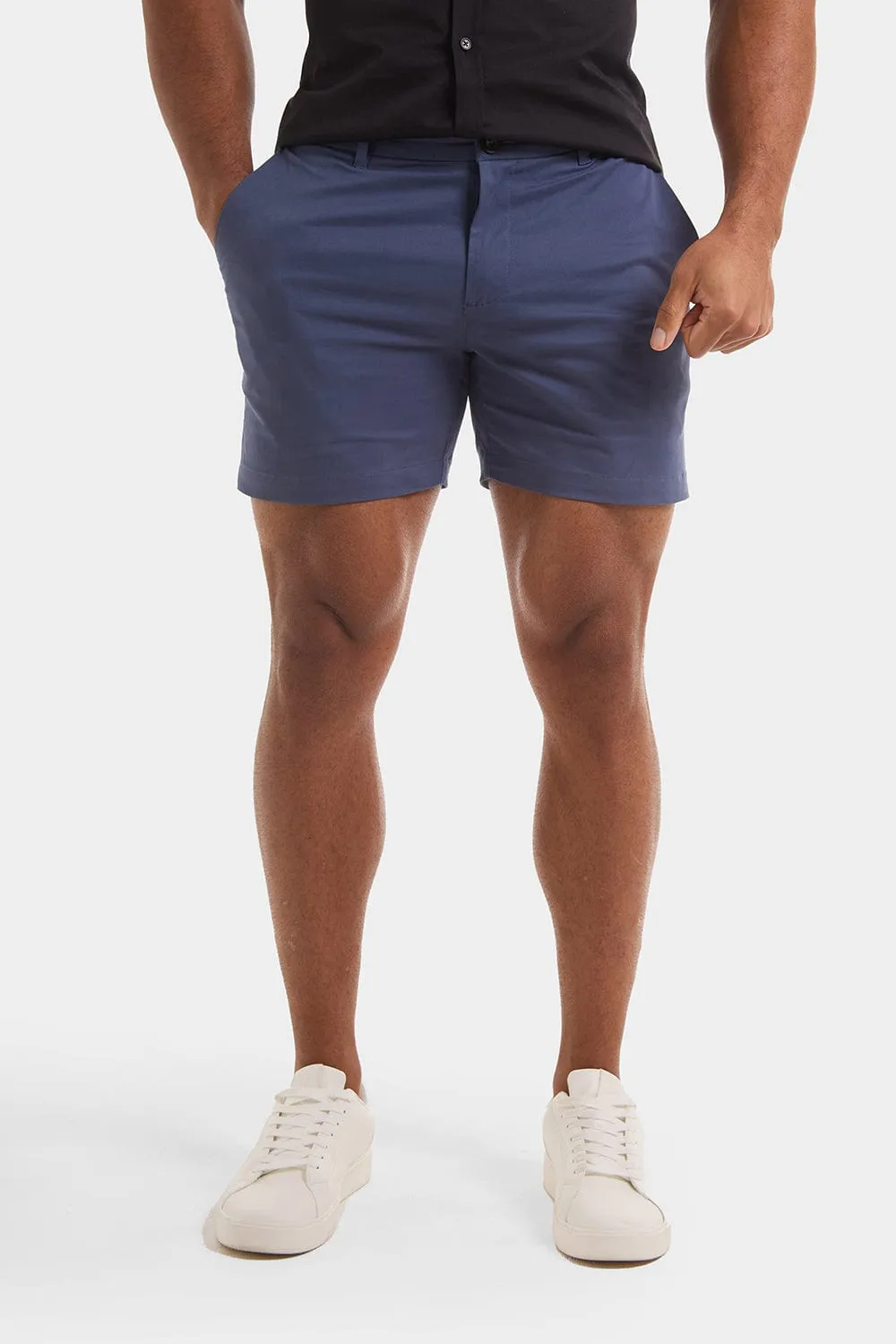 Muscle Fit Chino Shorts - Shorter Length in Airforce