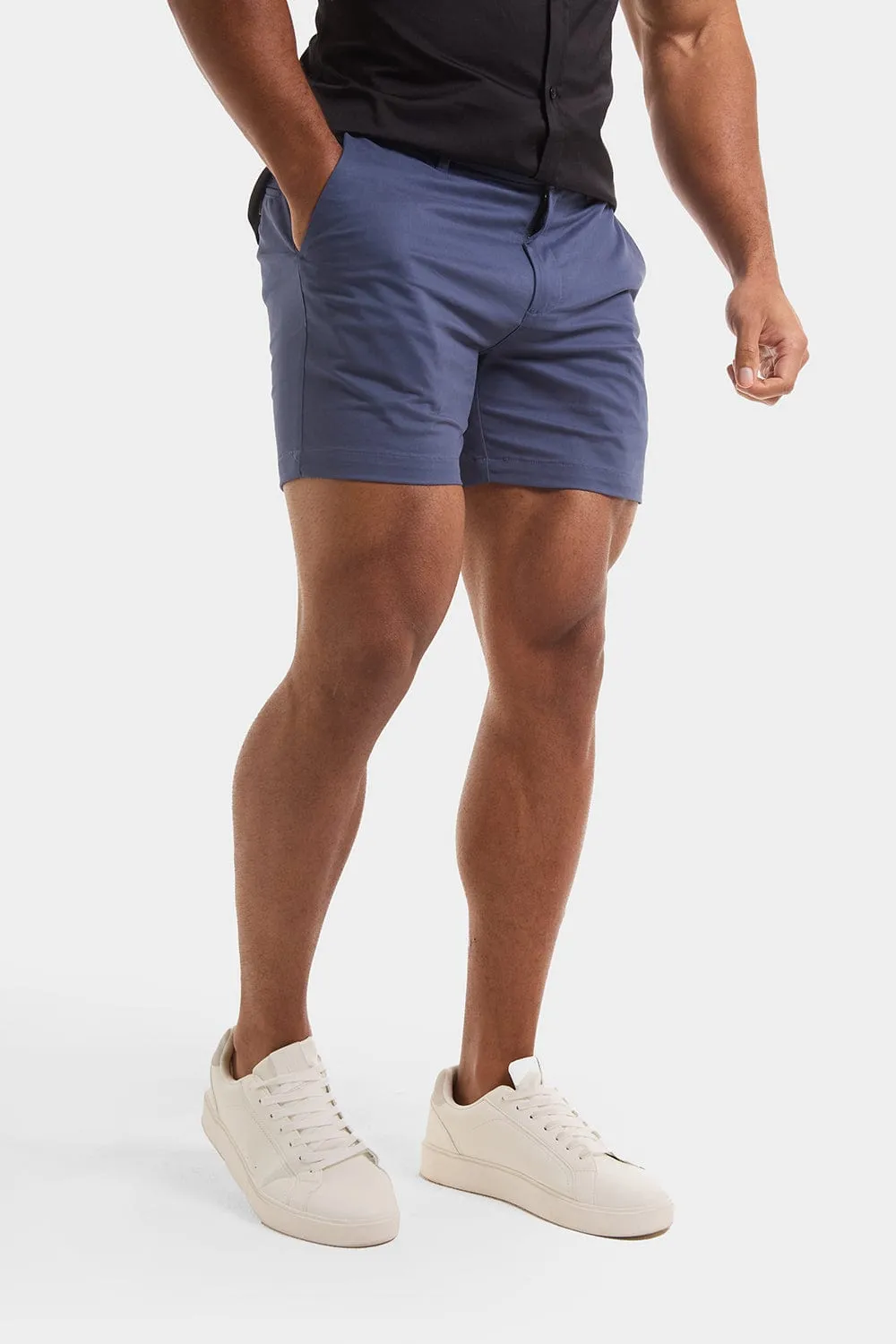 Muscle Fit Chino Shorts - Shorter Length in Airforce