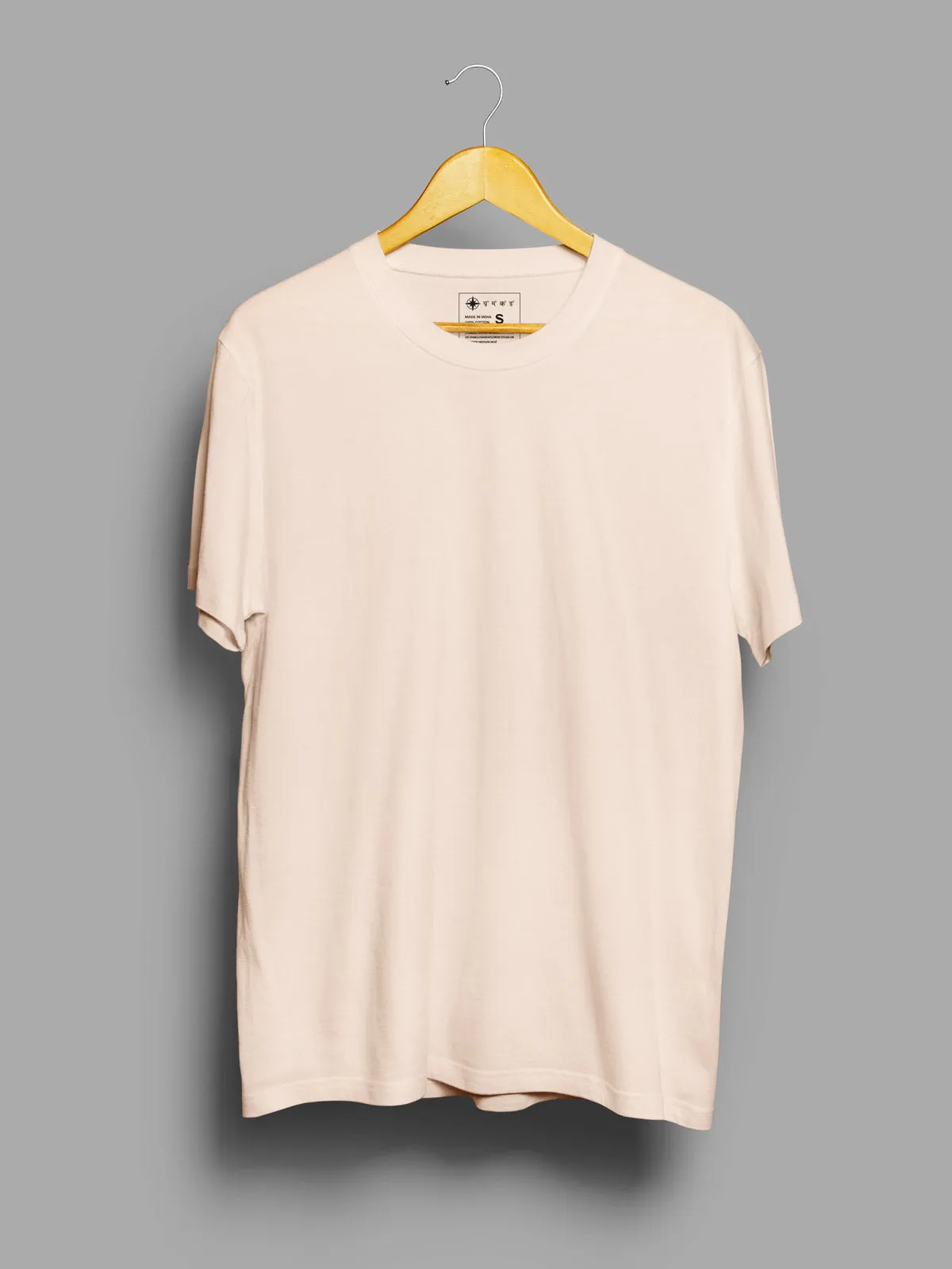 Muted Peach, Beige & Light Grey T Shirt Combo | Pack of 3