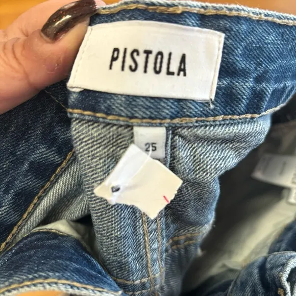 NEW Pistola Kylee Relaxed High Rise Cuffed Preppy Western Boho Cutoff Shorts 25