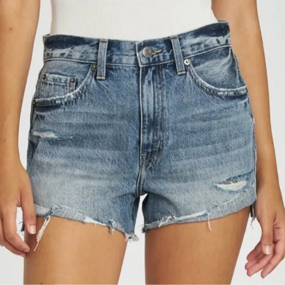 NEW Pistola Kylee Relaxed High Rise Cuffed Preppy Western Boho Cutoff Shorts 25