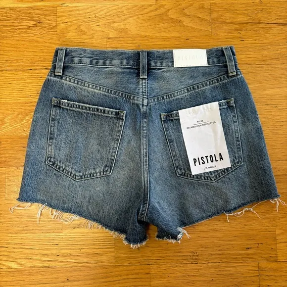 NEW Pistola Kylee Relaxed High Rise Cuffed Preppy Western Boho Cutoff Shorts 25