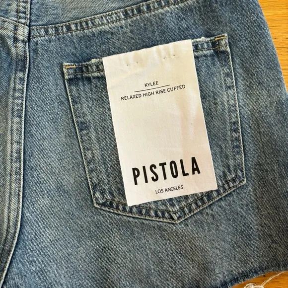 NEW Pistola Kylee Relaxed High Rise Cuffed Preppy Western Boho Cutoff Shorts 25