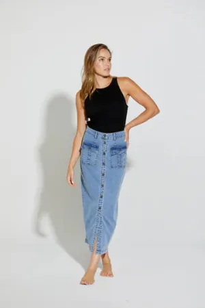 NLJ - New London Jeans II GINSBERG Button Skirt - LW