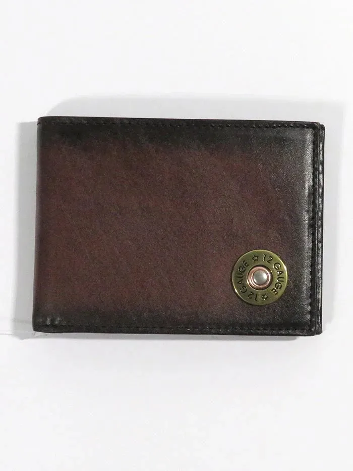 Nocona 12 Gauge Outdoor Bi-Fold Leather Wallet Brown