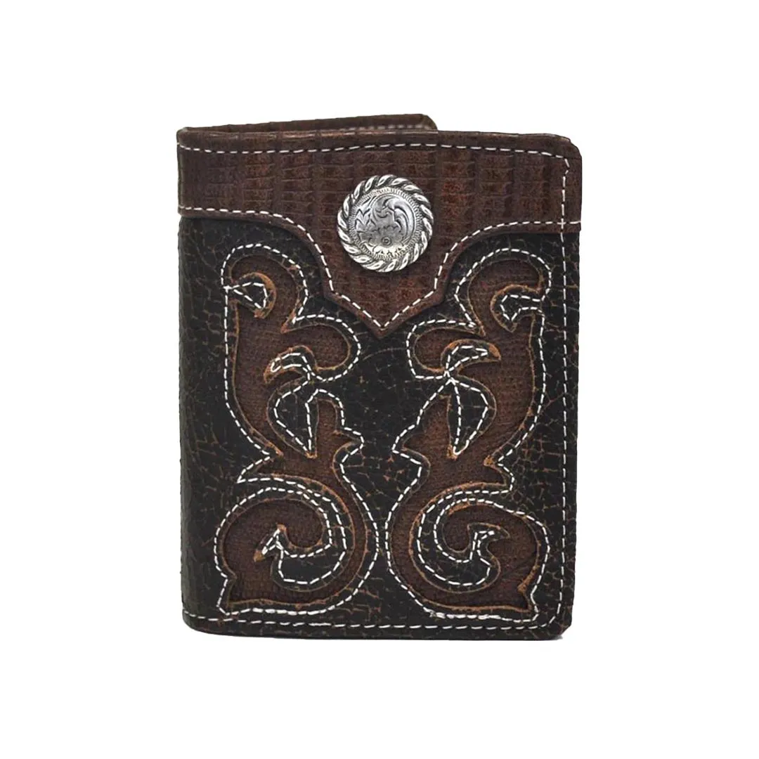 Nocona Genuine Leather Exotic Print Western Bifold Wallet