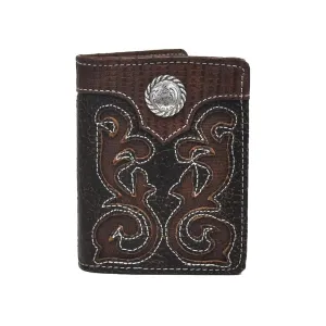 Nocona Genuine Leather Exotic Print Western Bifold Wallet