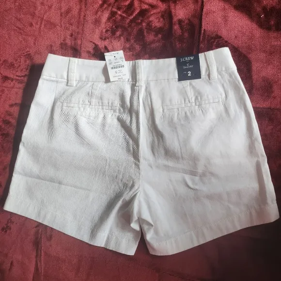 NWT J.Crew White 5&quot; Chino Shorts White Color Size 2