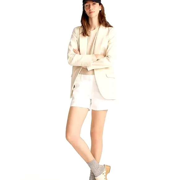 NWT J.Crew White 5&quot; Chino Shorts White Color Size 2