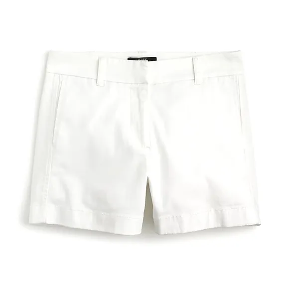 NWT J.Crew White 5&quot; Chino Shorts White Color Size 2
