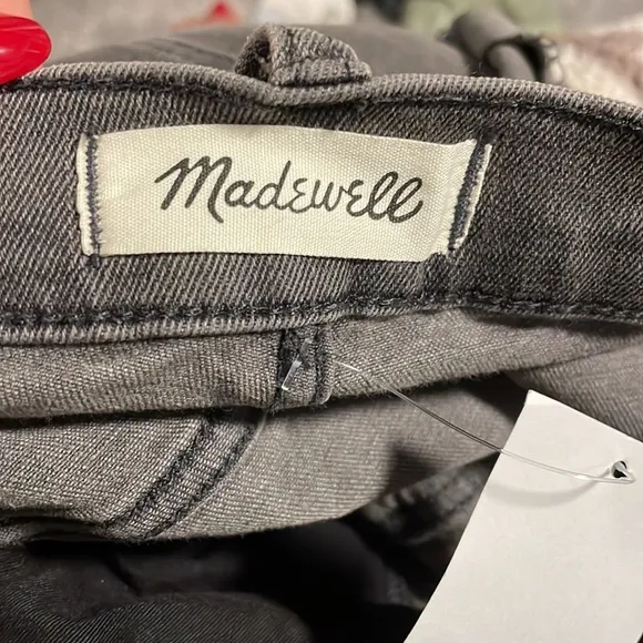 NWT Madewell High Rise Cuffed Denim Shorts Gray Slater Wash M5774