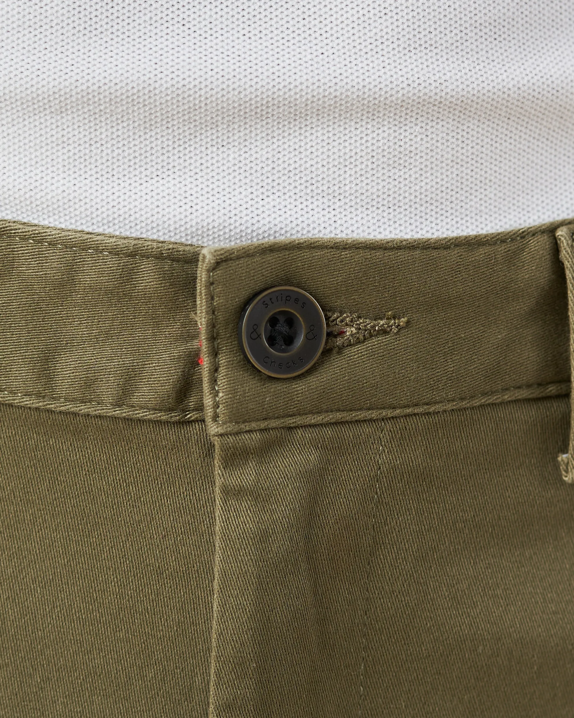 Olive Green Stretch Chino Shorts