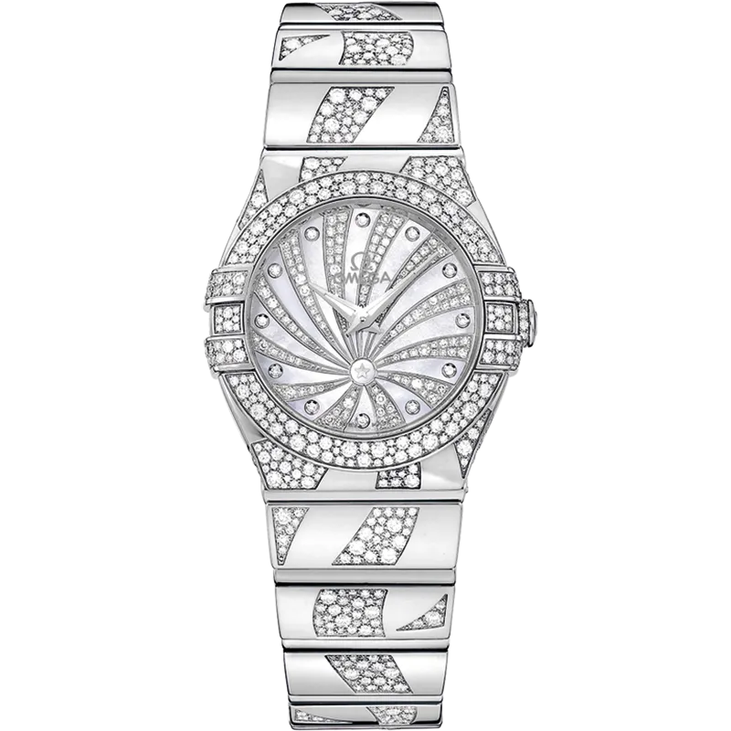 Omega Constellation 27 mm, white gold on white gold