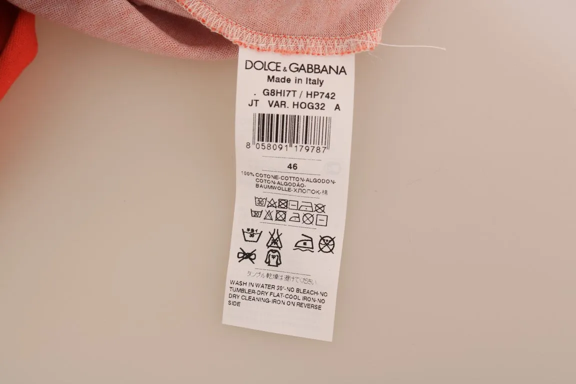 Orange Cotton Crewneck T-Shirt