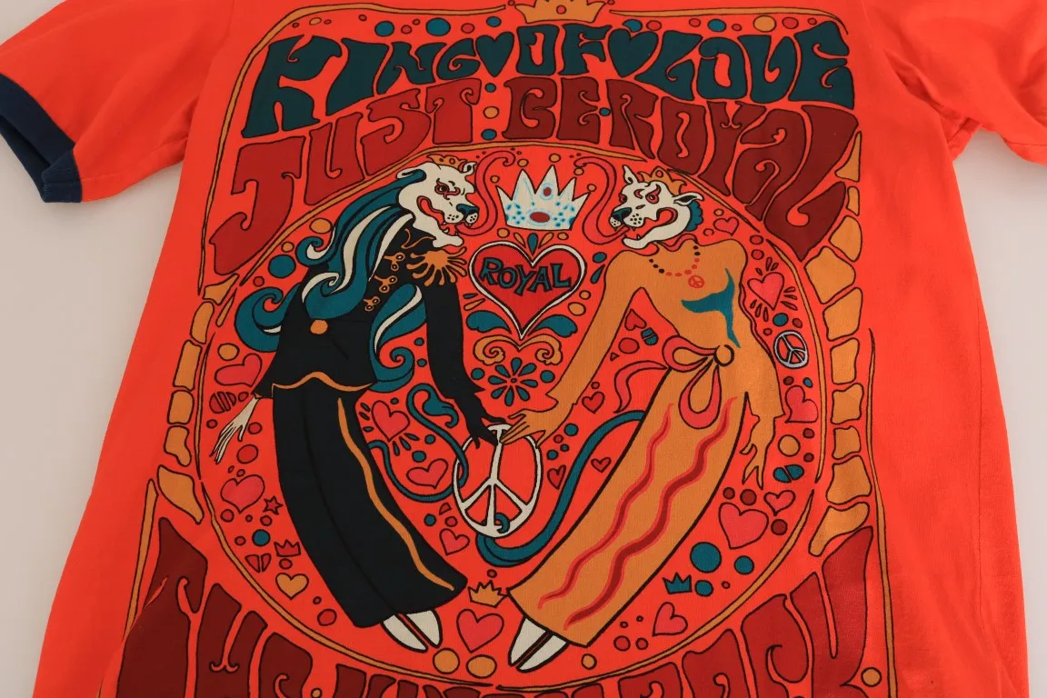 Orange Cotton Crewneck T-Shirt