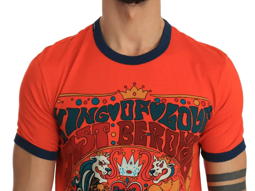 Orange Cotton Crewneck T-Shirt