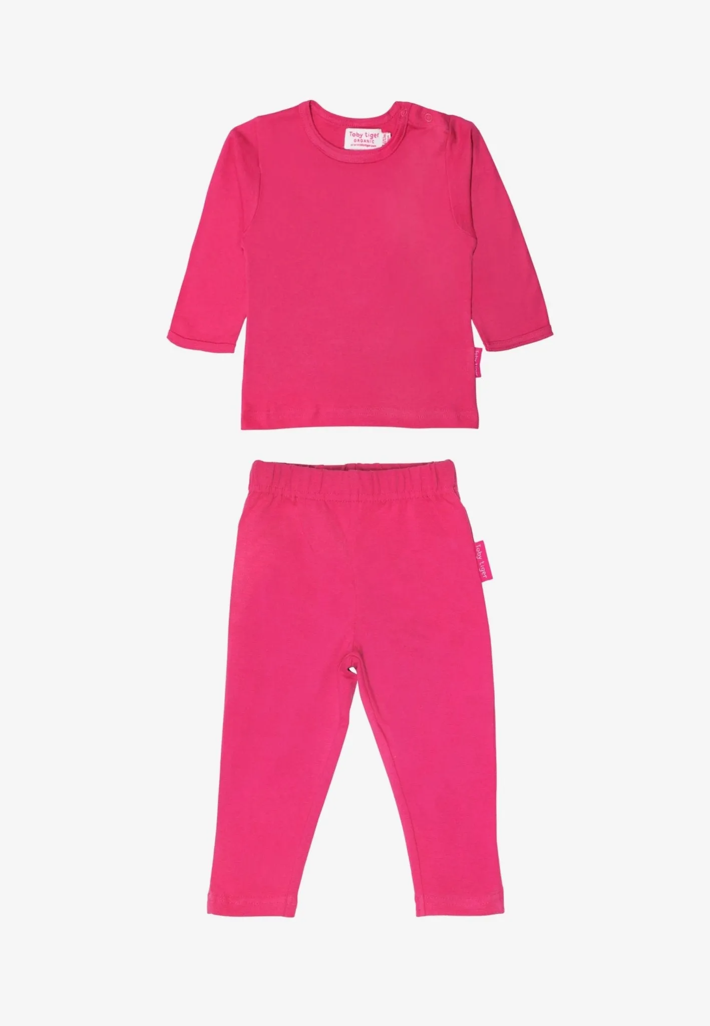 Organic Pink Basic Long-Sleeved T-Shirt & Leggings Bundle
