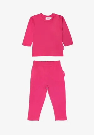Organic Pink Basic Long-Sleeved T-Shirt & Leggings Bundle
