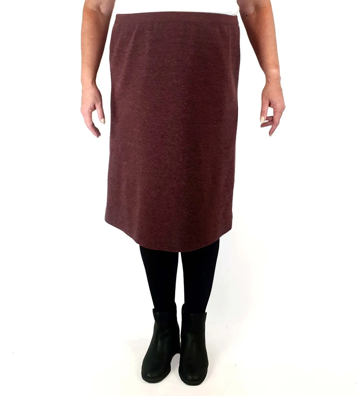 Pink knit skirt with full silky slip, elastic waist band best fits size 16