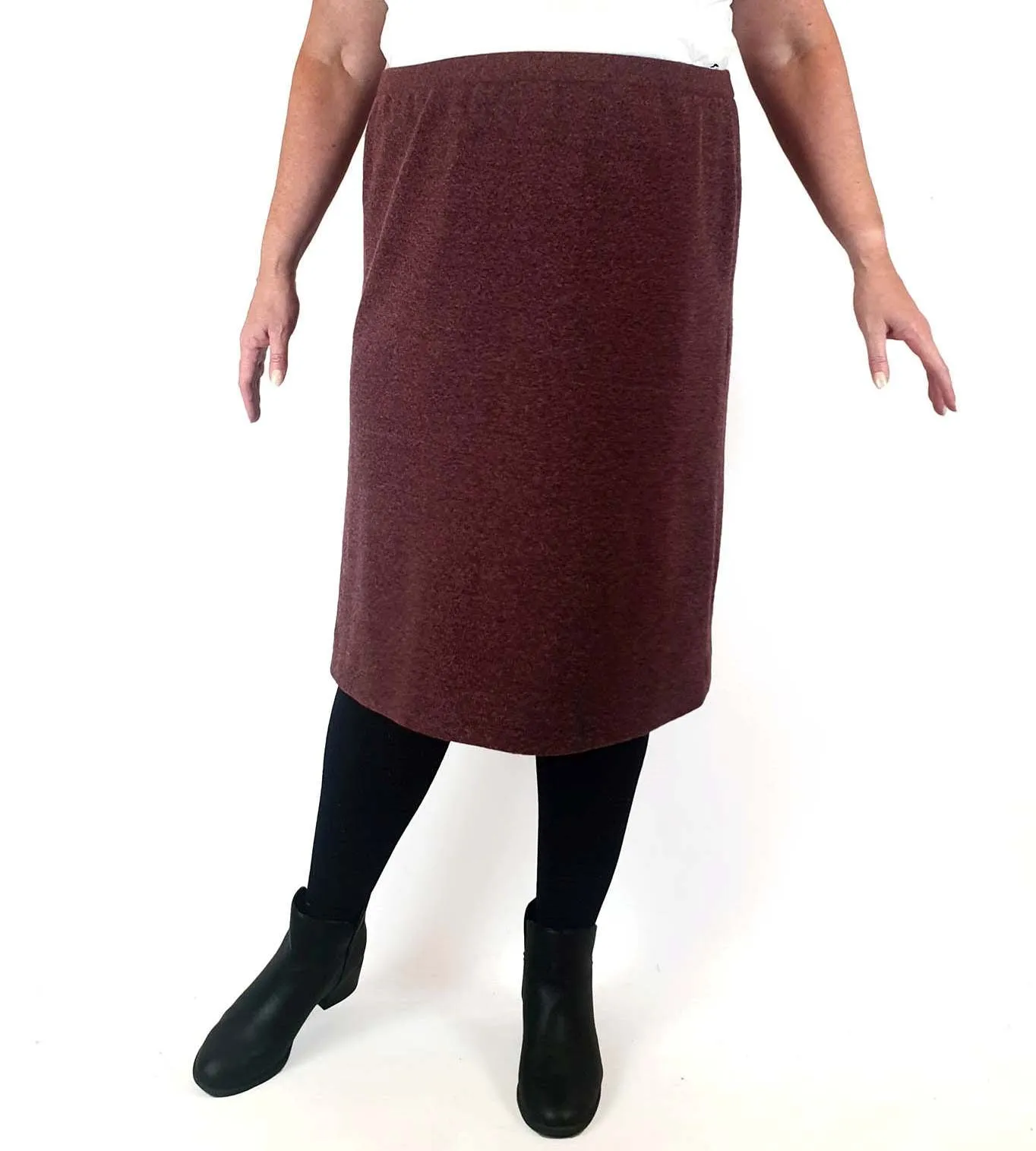 Pink knit skirt with full silky slip, elastic waist band best fits size 16