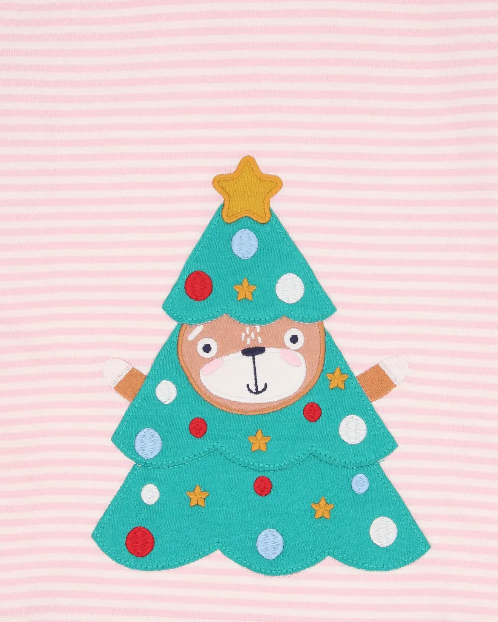Pink Lilly As A Christmas Tree Applique Top