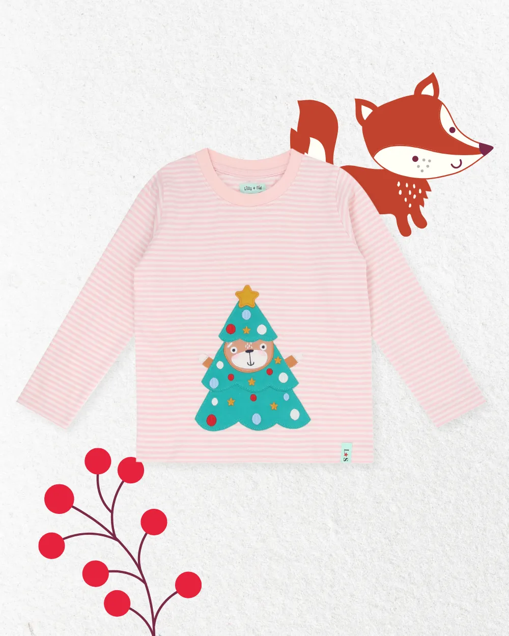 Pink Lilly As A Christmas Tree Applique Top