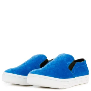 Pony Hair Blue Slip On Blue