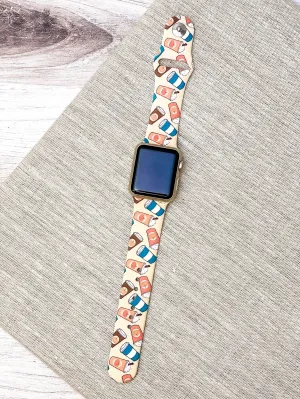 Pumpkin Latte Printed Silicone Smart Watch Band - Orange