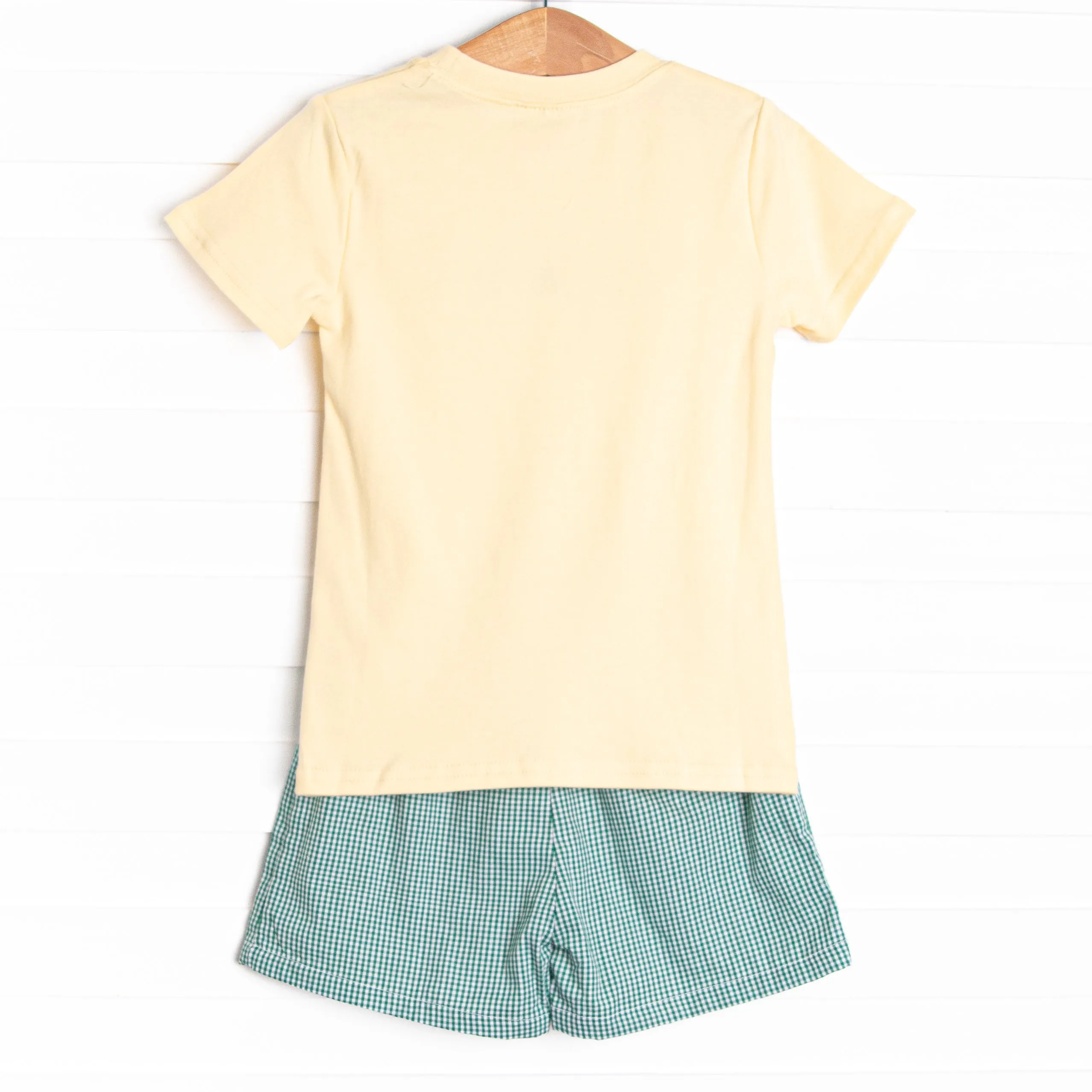 Putterly Adorable Applique Short Set, Green