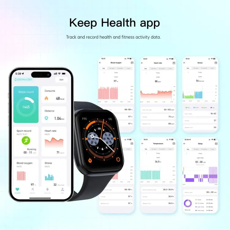 Q23 Pro 1.83 inch Color Screen IP68 Waterproof Bluetooth Call Smart Watch, Support Health Monitoring(Blue)
