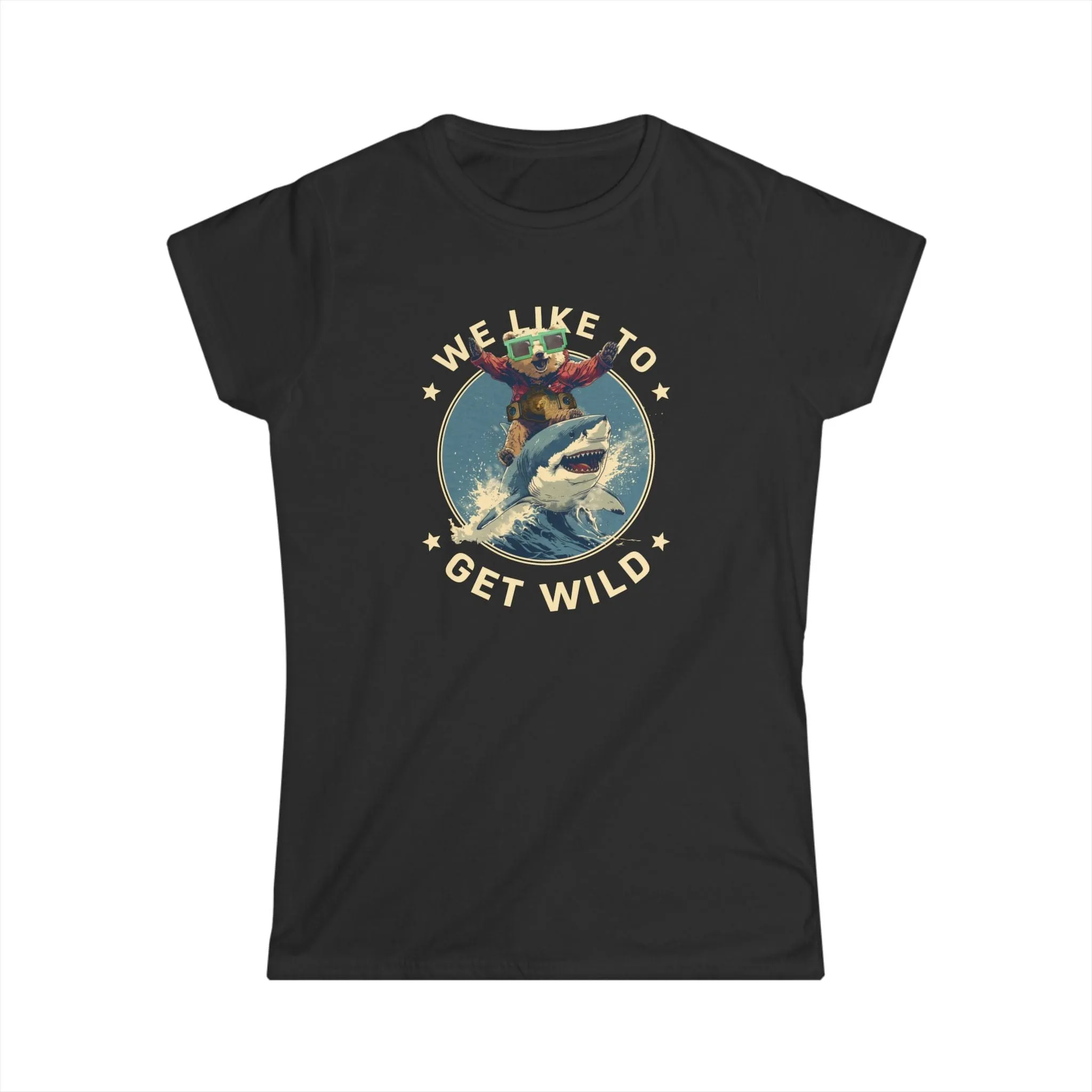 "Get Wild" Black Custom T-Shirt for Women