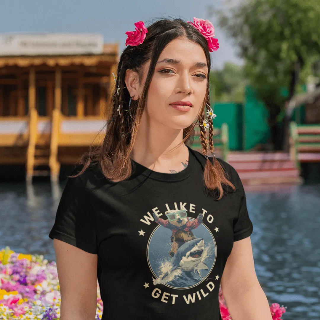 "Get Wild" Black Custom T-Shirt for Women