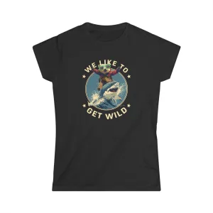 "Get Wild" Black Custom T-Shirt for Women
