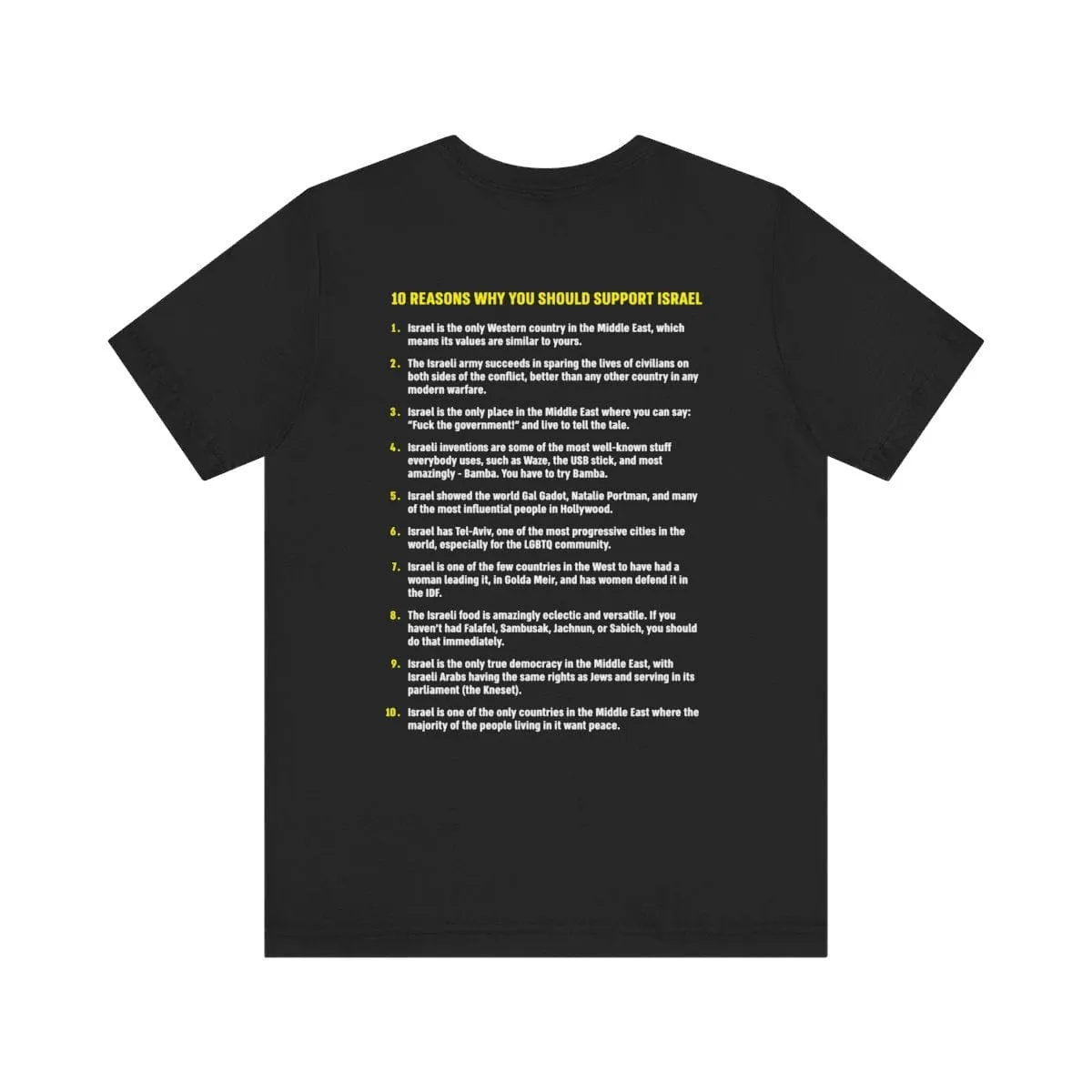 "I Stand With Israel" Black T-shirt for Men