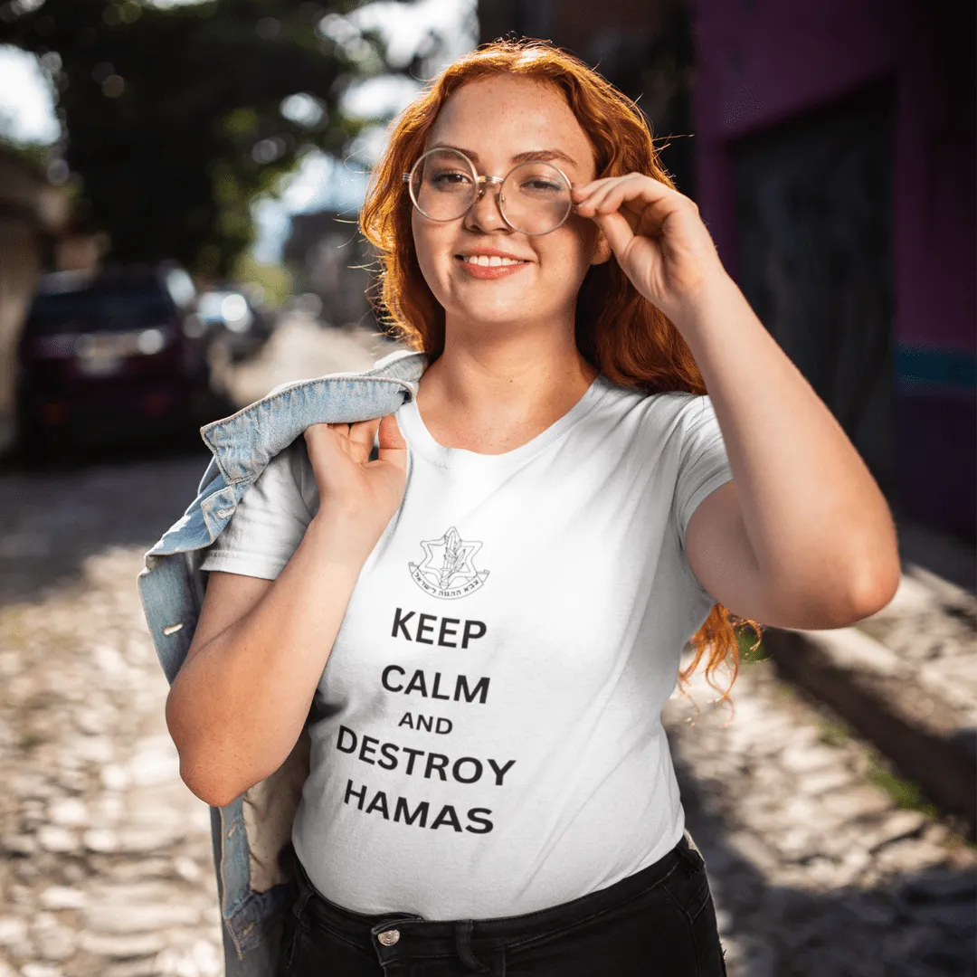 "Keep Calm" White Custom T-Shirt for Women | Art by Ori Bejerano