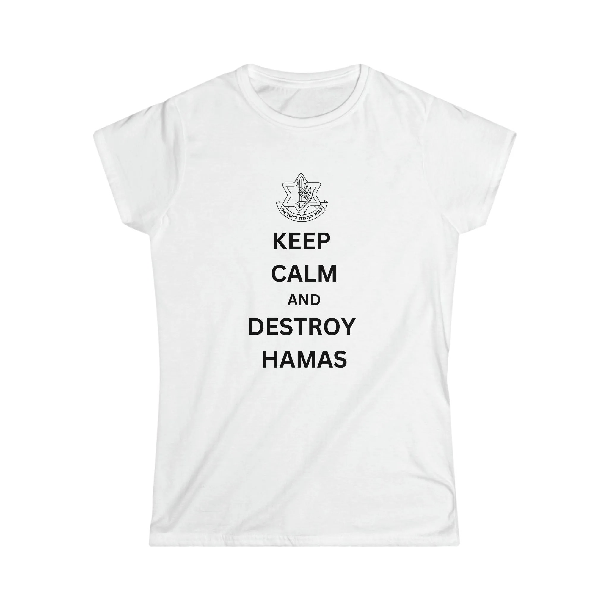 "Keep Calm" White Custom T-Shirt for Women | Art by Ori Bejerano