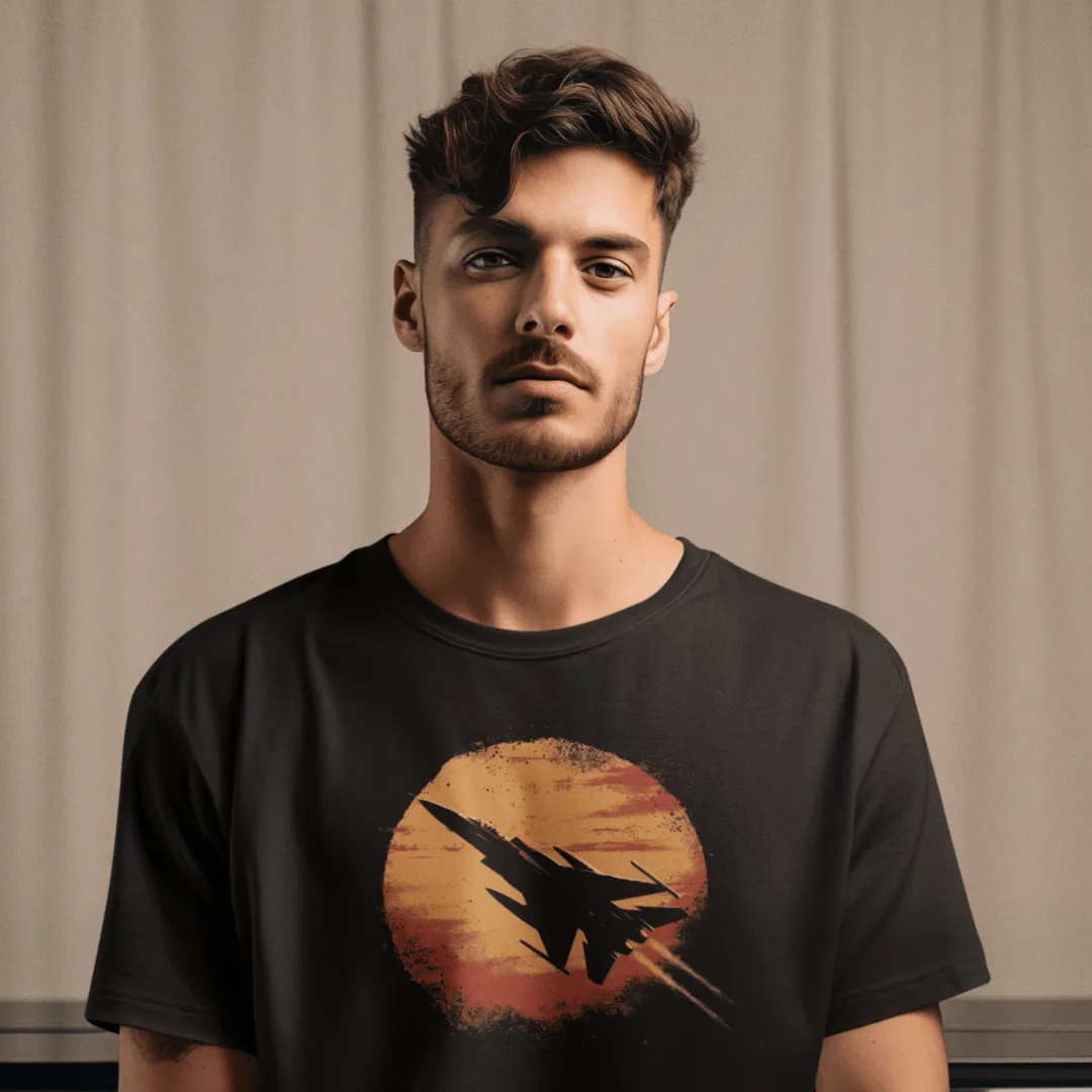 "Sunset Fighter" Black T-shirt for Men
